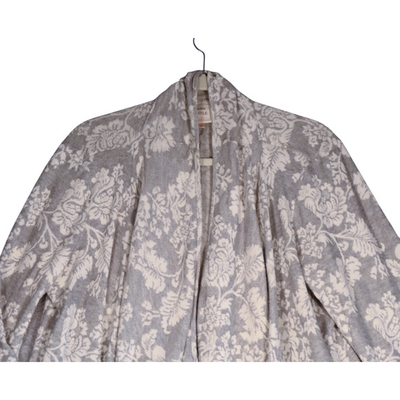 Knox Rose Cardigan Sweater Womens XXL Gray Floral Drape Front Boho Soft Girl - Picture 3 of 14